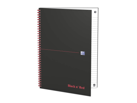 Oxford Cahier à spirale Black n' Red, A4, ligné, carton