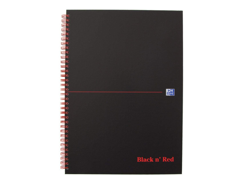 Oxford Cahier à spirale Black n' Red, A5, ligné, carton