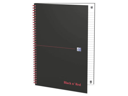 Oxford Cahier à spirale Black n' Red, A5, ligné, carton