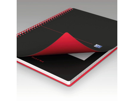 Oxford Cahier à spirale Black n' Red, A4, quadrillé, PP