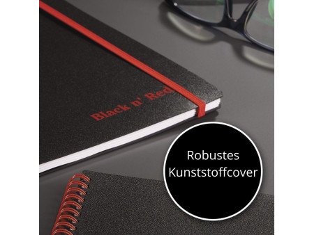 Oxford Cahier à spirale Black n' Red, A5, ligné, PP