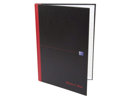 Oxford Bloc-notes Black n' Red - à reliure, A4, quadrillé