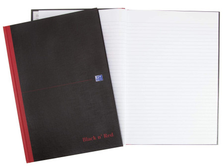 Oxford bloc-notes Black n' Red - à reliure, A4, ligné