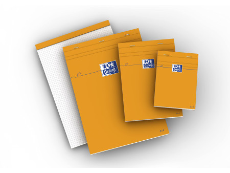 Oxford Bloc-notes, A4, quadrillé, 80 feuilles, lot de 3