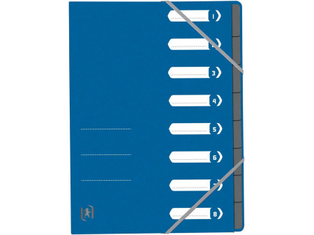 Oxford Trieur Top File+, A4, 8 compartiments, bleu