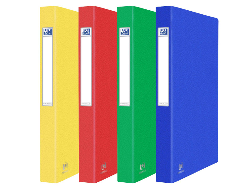 Oxford Classeur EUROFOLIO+, A4, carton, 2 anneaux, assorti