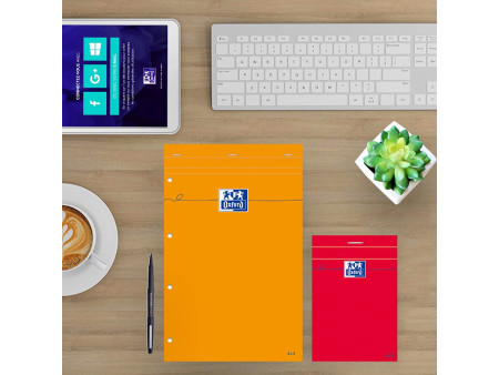 Oxford Bloc-notes, A4, quadrillé, perforé 4 trous, lot de 3