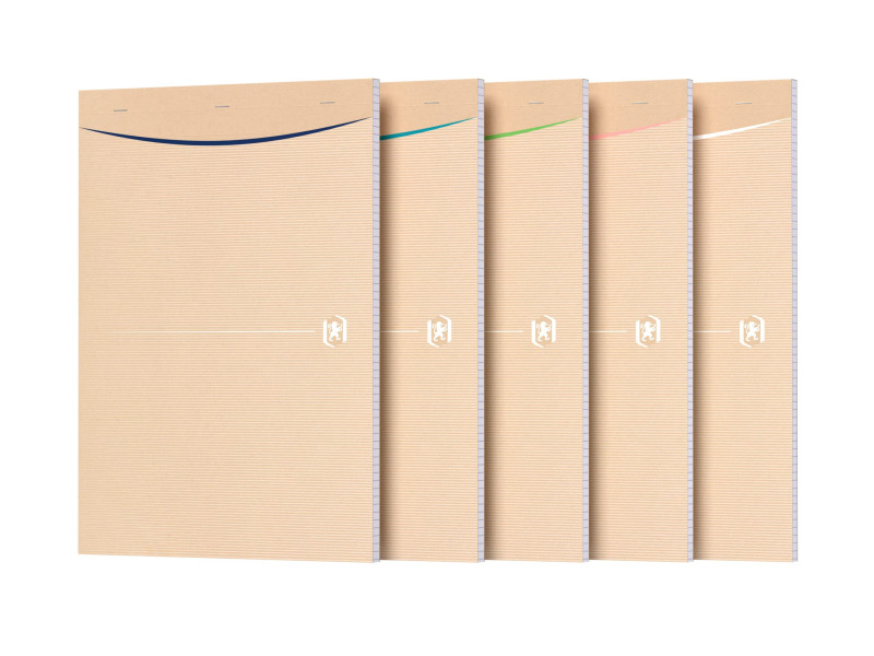 Oxford Bloc-notes Touareg, A4, quadrillé, 80 feuilles, Kraft