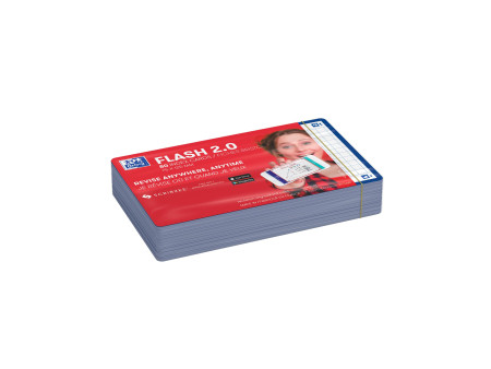 Oxford Fiches 'Flash 2.0', 75x125 mm, quadrillé, bleu