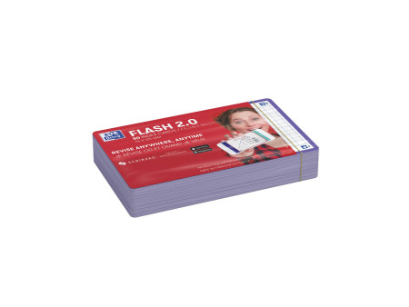 Oxford Fiches 'Flash 2.0', 75 x 125 mm, quadrillé, violet