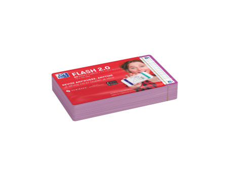 Oxford Fiches 'Flash 2.0', 75 x 125 mm, quadrillé, lilas
