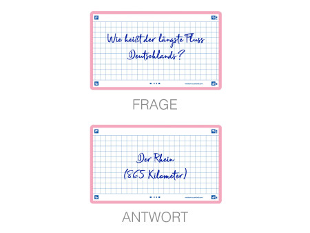 Oxford Fiches 'Flash 2.0', 75 x 125 mm, quadrillé, rose