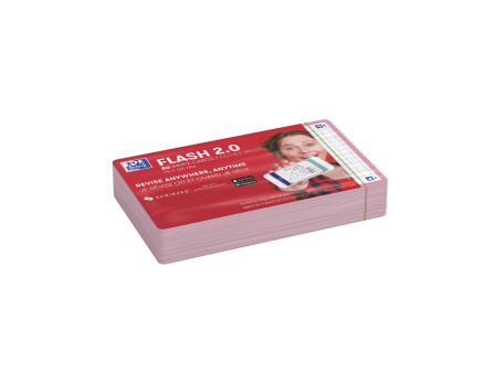 Oxford Fiches 'Flash 2.0', 75 x 125 mm, quadrillé, rose