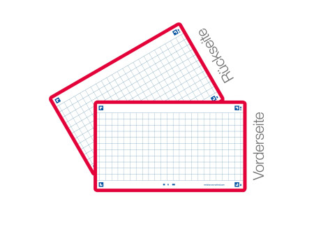 Oxford Fiches 'Flash 2.0', 75 x 125 mm, quadrillé, rouge