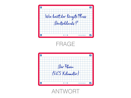 Oxford Fiches 'Flash 2.0', 75 x 125 mm, quadrillé, rouge
