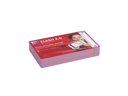 Oxford Fiches 'Flash 2.0', 75 x 125 mm, quadrillé, fuchsia