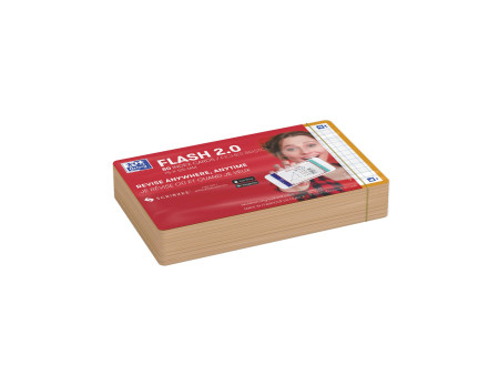 Oxford Fiches 'Flash 2.0', 75 x 125 mm, quadrillé, orange