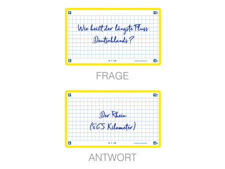 Oxford Fiches 'Flash 2.0', 75 x 125 mm, quadrillé, jaune