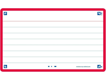 Oxford Fiches 'Flash 2.0', 75 x 125 mm, ligné, rouge