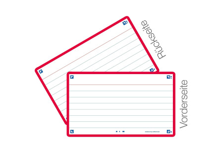 Oxford Fiches 'Flash 2.0', 75 x 125 mm, ligné, rouge