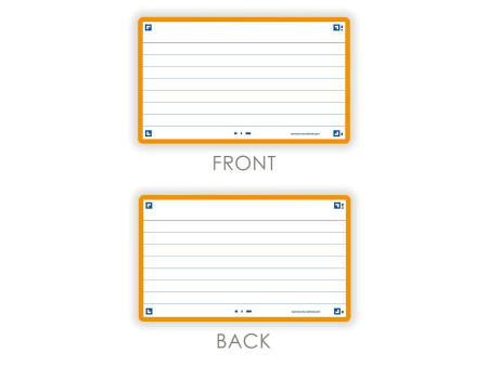 Oxford Fiches 'Flash 2.0', 75 x 125 mm, ligné, orange