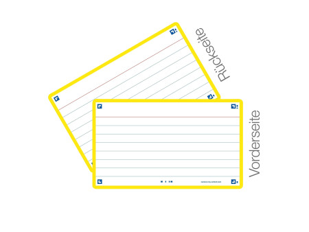 Oxford Fiches 'Flash 2.0', 75 x 125 mm, ligné, jaune