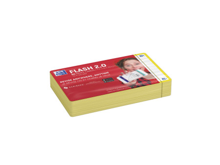 Oxford Fiches 'Flash 2.0', 75 x 125 mm, ligné, jaune