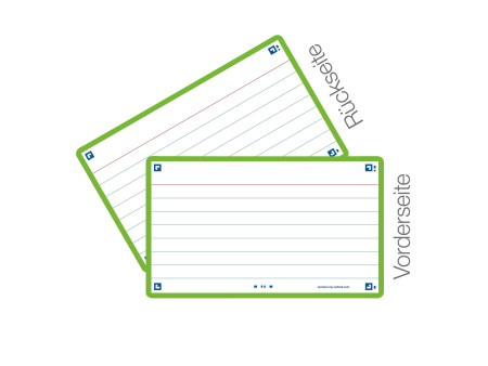 Oxford Fiches 'Flash 2.0', 75 x 125 mm, ligné, vert