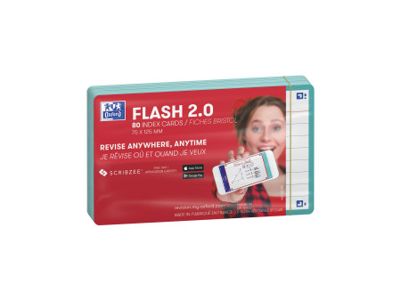 Oxford Fiches 'Flash 2.0', 75 x 125 mm, ligné, menthe