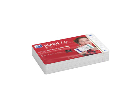 Oxford Fiches 'Flash 2.0', 75 x 125 mm, ligné, blanc