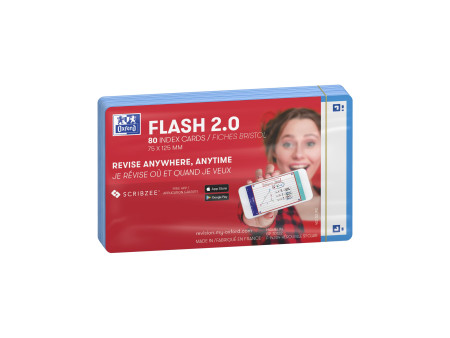 Oxford Fiches 'Flash 2.0', 75 x 125 mm, uni, turquoise