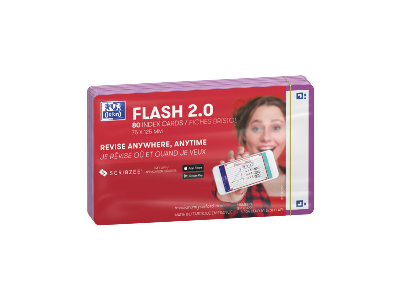 Oxford Fiches 'Flash 2.0', 75 x 125 mm, uni, lilas