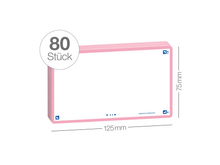 Oxford Fiches 'Flash 2.0', 75 x 125 mm, uni, rose
