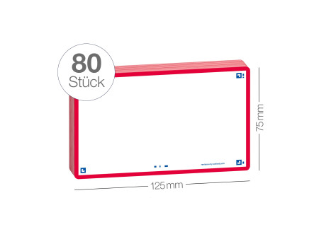 Oxford Fiches 'Flash 2.0', 75 x 125 mm, uni, rouge