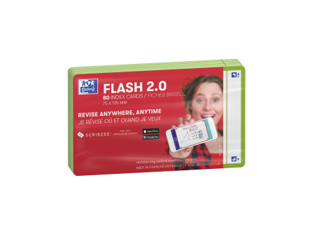 Oxford Fiches 'Flash 2.0', 75 x 125 mm, uni, vert