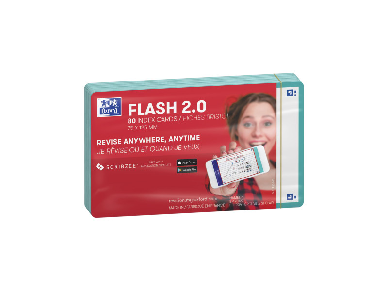 Oxford Fiches 'Flash 2.0', 75 x 125 mm, uni, menthe