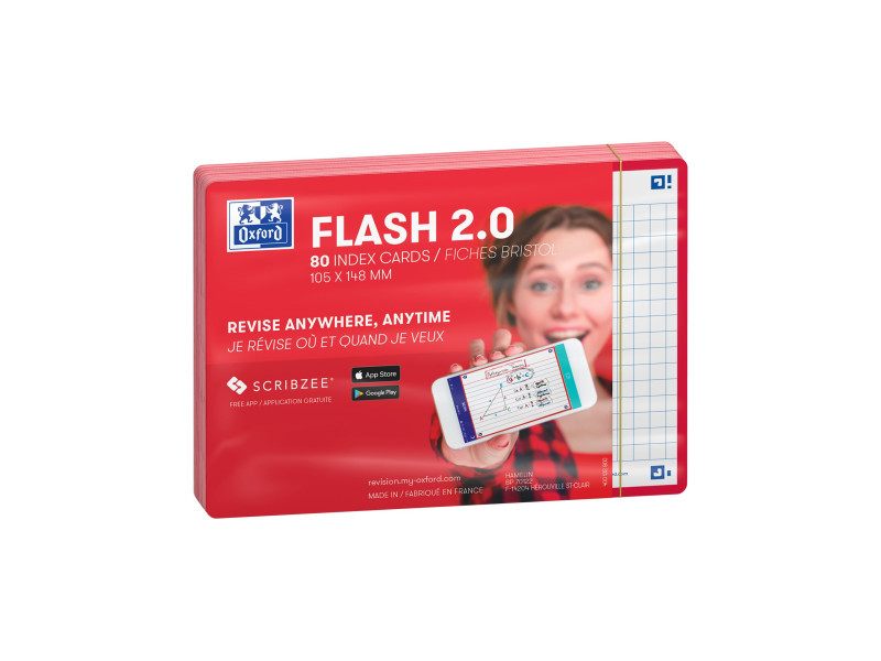 Oxford Fiches 'Flash 2.0', 105 x 148 mm, rouge