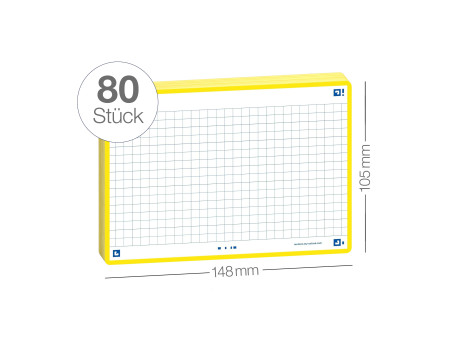Oxford Fiches 'Flash 2.0', 105 x 148 mm, jaune
