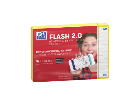 Oxford Fiches 'Flash 2.0', 105 x 148 mm, jaune