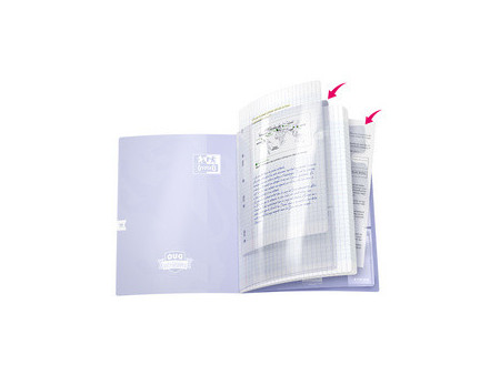 Oxford Cahier à pochettes DUO, 240 x 320 mm, seyès,pack de 4