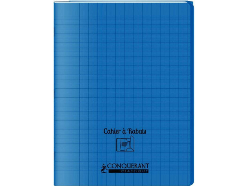 CONQUERANT CLASSIQUE Cahier à rabat 240 x 320 mm, bleu