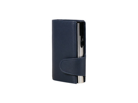 CLICKSAFE Porte-monnaie avec porte-cartes, simili cuir, bleu