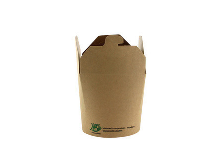 PAPSTAR Boîte à snack 'pure', carré, 550 ml, brun