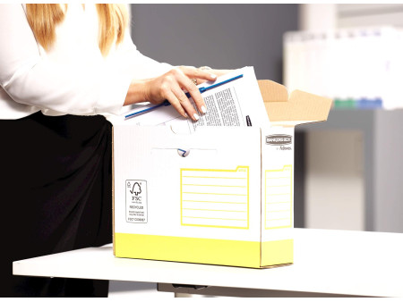 Fellowes BANKERS BOX Basic Boîte d'archives Heavy Duty,jaune
