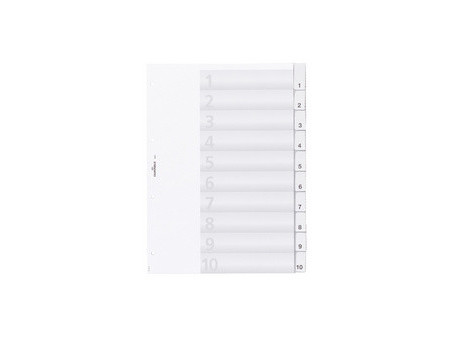 DURABLE Intercalaires en plastique, A4, 5 touches, transp.