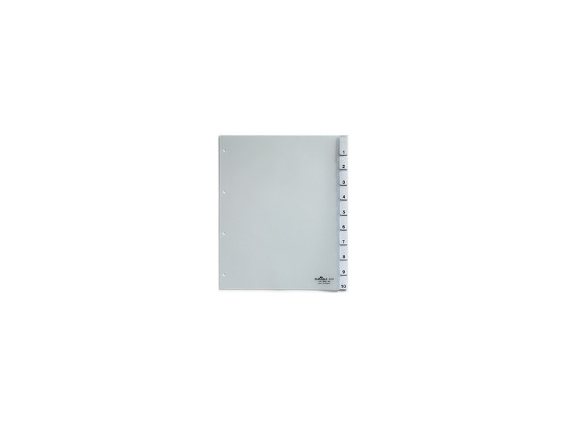 DURABLE Intercalaires en plastique, A4, 20 touches, transp.