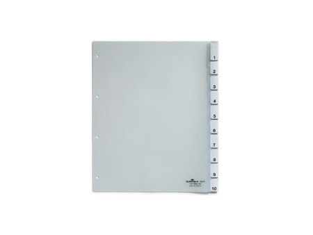 DURABLE Intercalaires en plastique, A4, 20 touches, transp.