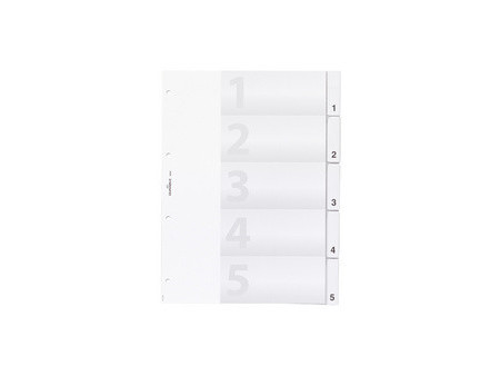DURABLE Intercalaires en plastique, A4, 20 touches, transp.