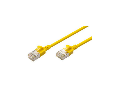 DIGITUS Câble de brassage Slim, cat. 6A, F/FTP, 1,0 m, jaune