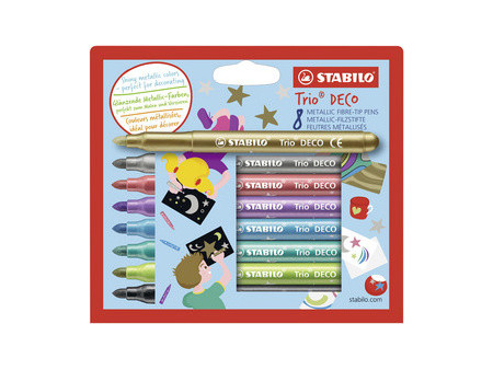 STABILO Feutre de coloriage Trio Deco, étui en carton de 8